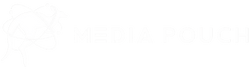 Media Pouch Studios white logo with kangaroo icon on transparent background